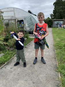 Two children pose during our BBQ at Linburn