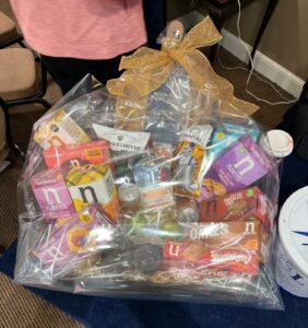 Assorted food hamper with bow